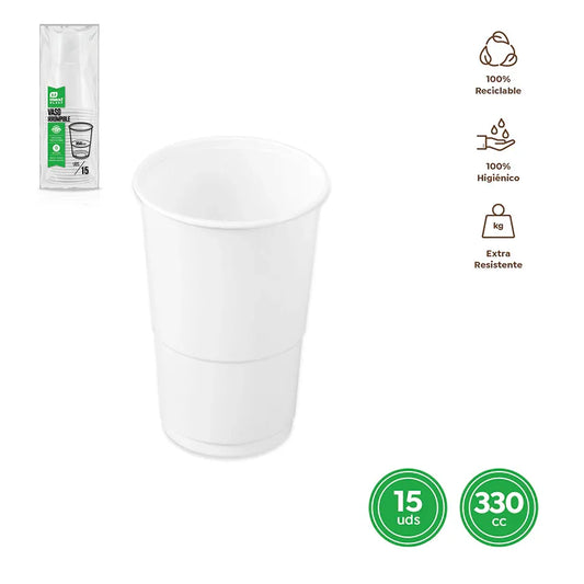 VASO IRROMPIBLE BLANCO 350CC (12OZ) PP 1 - yupiparty