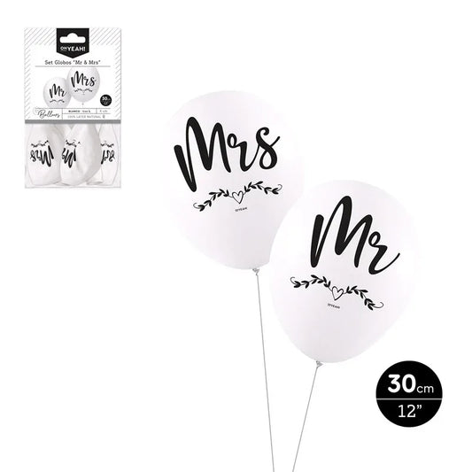 SET GLOBOS DECORADO 'MR & MRS' DISEÑOS SURTIDOS EN - yupiparty
