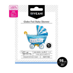 GLOBO POLIAMIDA CARRITO BEBÉ ' IT'S A BOY' AZUL - yupiparty