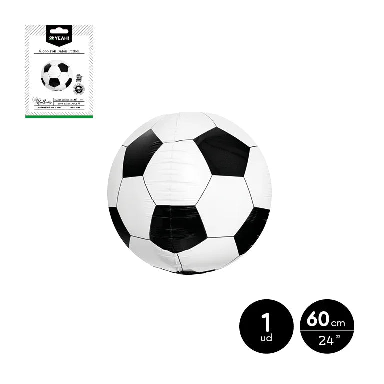 Globo Foil Balón De Fútbol 60Cm-24" Apto Helio 1Ud - yupiparty