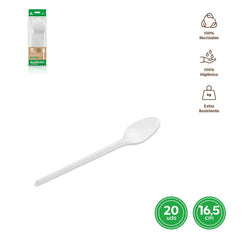 CUCHARA BASICA REUT. BLANCA 16,5CM PS 20 - yupiparty