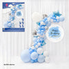 SET ORGANICO GLOBOS PLATA Y AZUL - yupiparty