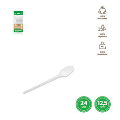 CUCHARITA POSTRE BASICA RE. BLANCO 12,5 - yupiparty