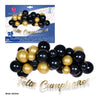 SET NUBE GLOBOS 28pcs NEG/ORO GUIR.F.CUM - yupiparty