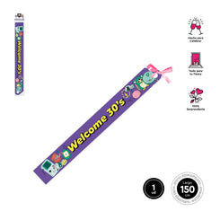 Banda Cumpleaños Welcome 30´S 150x10Cm PVC 1 Ud - yupiparty