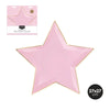 PLATO LLANO FORMA ESTRELLA ROSA PASTEL 27X27 CM - yupiparty