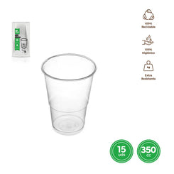 VASO IRROMPIBLE TRANSPARENTE 350CC PP 15 - yupiparty