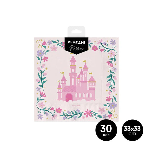 SERVILLETA DOBLE CAPA PRINCESAS 33CM 30 UDS - yupiparty