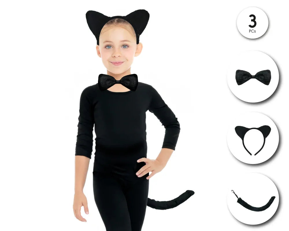 CONJUNTO GATO NEGRO 3PC - yupiparty