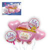 Set Globos Foil Baby Girl Carrito - Decoración Baby Shower Niña - yupiparty