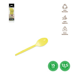 CUCHARITA REUTILIZABLE AMARILLA 12,5CM P - yupiparty
