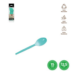 CUCHARITA POSTRE REUTILIZABLE MINT 12,5C - yupiparty