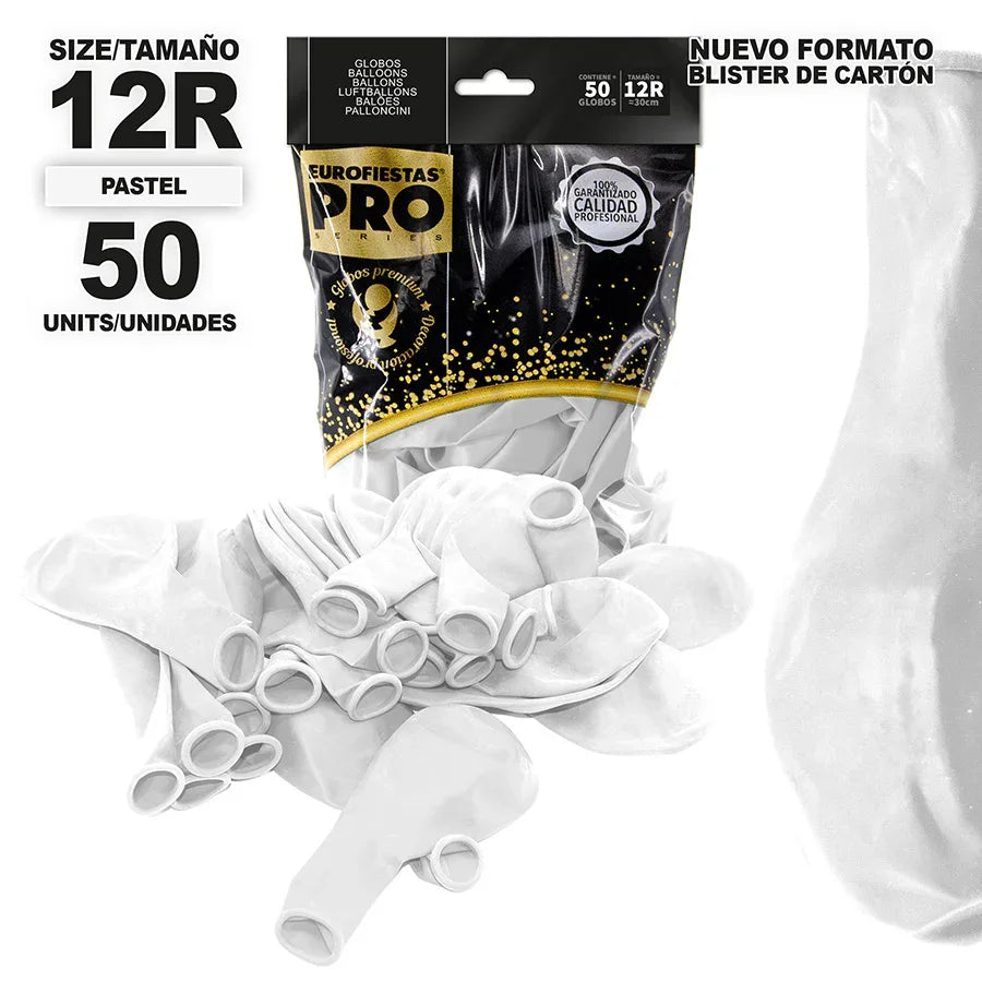 GLOBOS PRO SERIES 12R*50 BLANCO - yupiparty