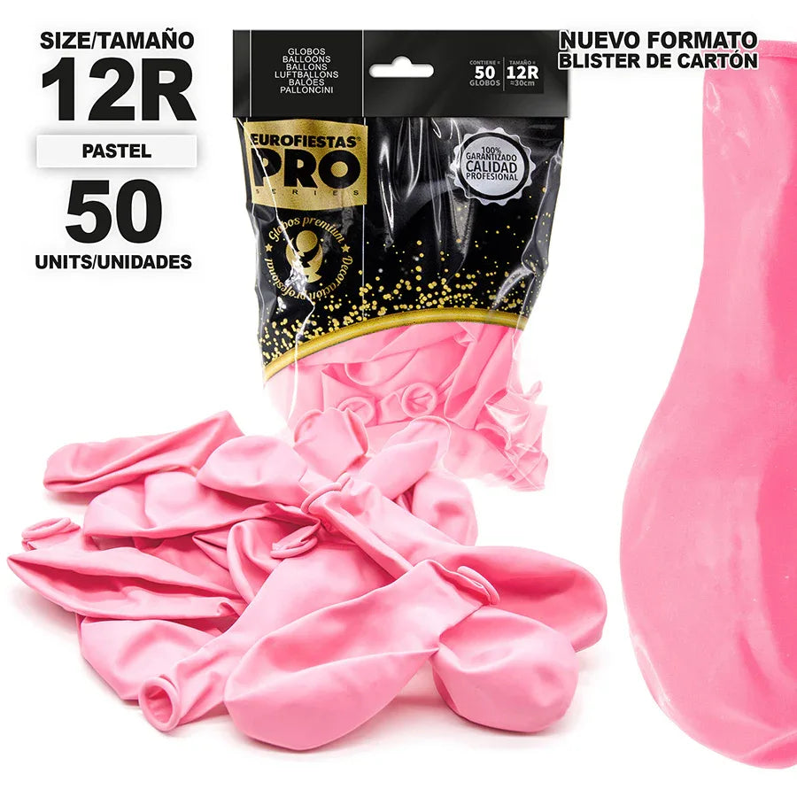 GLOBOS PRO SERIES 12R*50 ROSA - yupiparty