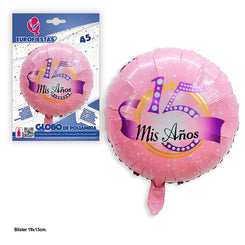 GLOBO FOIL MIS 15 AÑOS ROSA - yupiparty