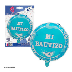 GLOBO FOIL RED.MI BAUTIZO AZUL 45cm - yupiparty