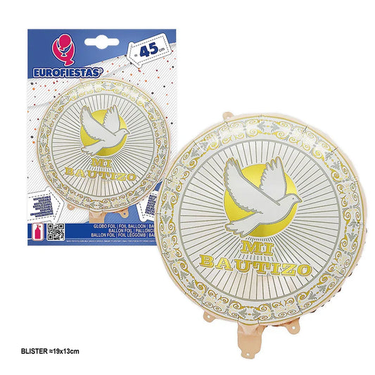 GLOBO FOIL RED.MI BAUTIZO PALOMA 45cm - yupiparty