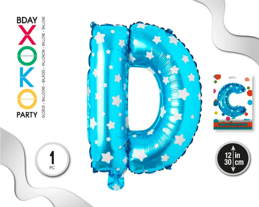 GLOBO FOIL AZUL ESTRELLAS 30 CMS D - yupiparty