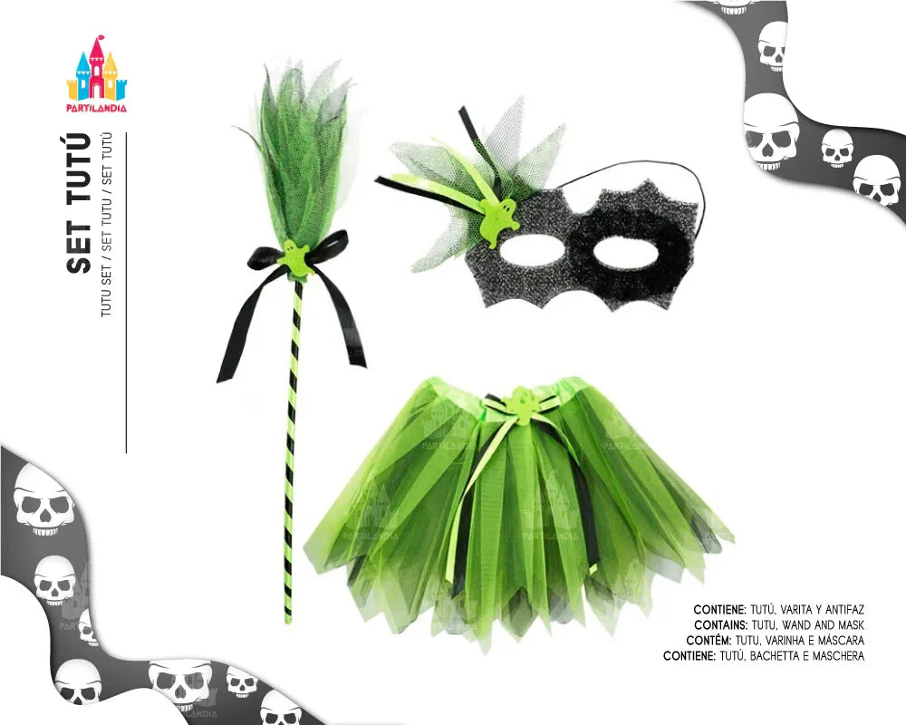 CONJUNTO TUTU ANTIFAZ Y MINIESCOBA - yupiparty