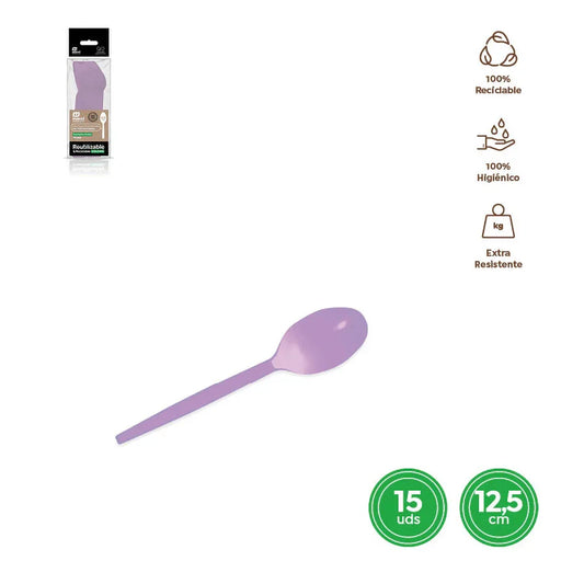 CUCHARITA REUTILIZABLE LAVANDA 12,5CM PS - yupiparty