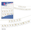 GUIRNALDA FELIZ ANIVERSARIO BLAN/ORO - yupiparty