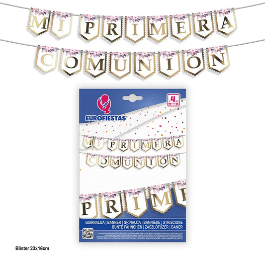 GUIRNALDA COMUNION FLORAL ORO/MET - yupiparty
