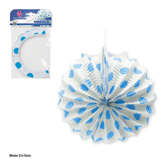 FAROLILLO BLANCO LUNARES AZULES - yupiparty