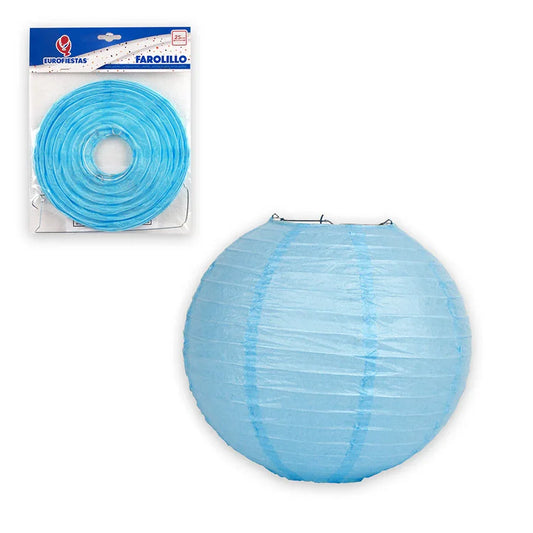 FAROLILLO REDONDO 25cm CELESTE - yupiparty