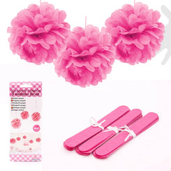 COLGANTE POMPON 3U 20CM *FUCSIA - yupiparty