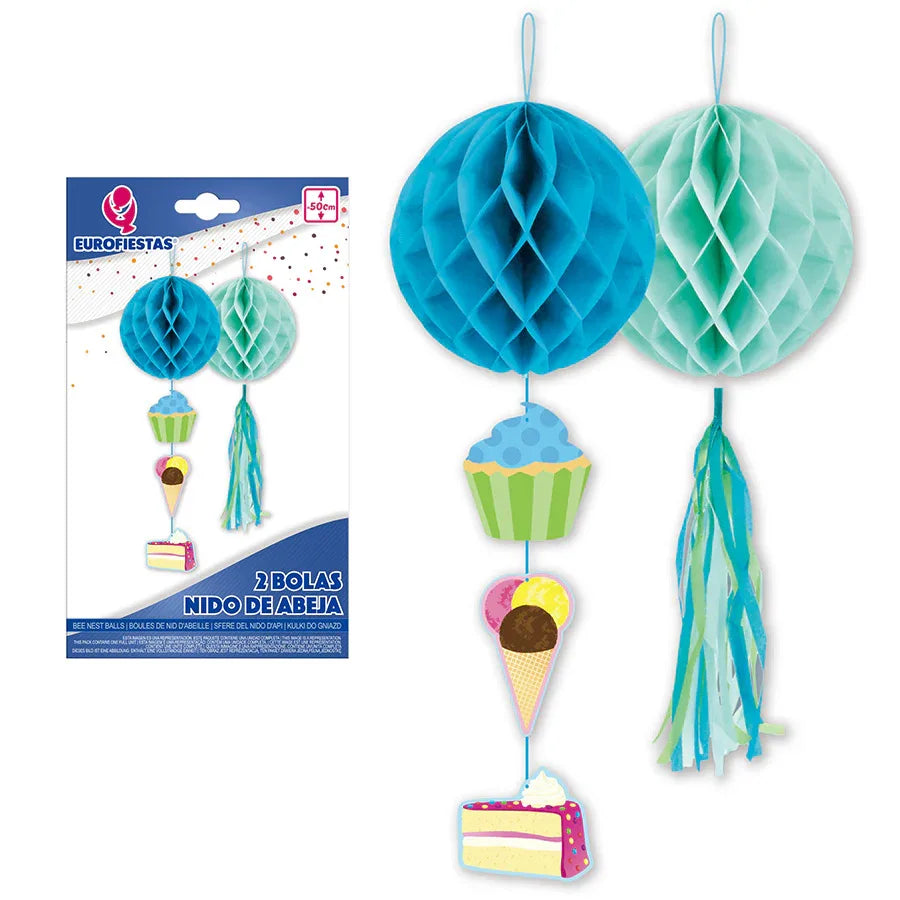 BOLAS PANAL ABEJA AZUL 2 PC - yupiparty
