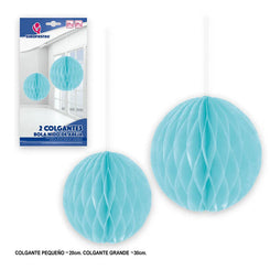 BOLAS NIDO DE ABEJA CELESTE 2PC - yupiparty