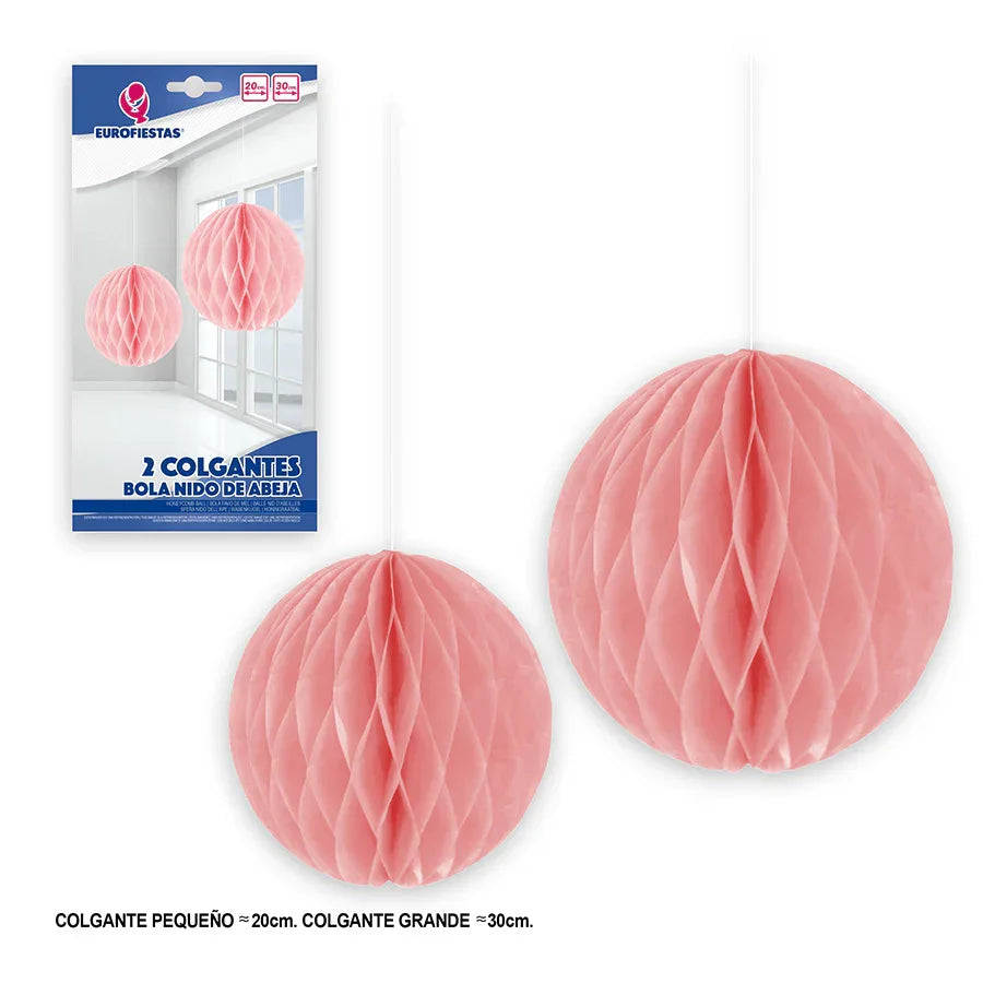 BOLAS NIDO DE ABEJA *2* ROSA - yupiparty