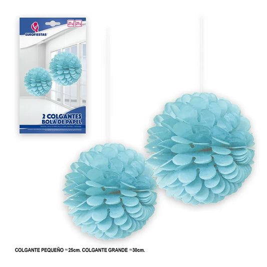 BOLAS PAPEL CELESTE 2 PC - yupiparty