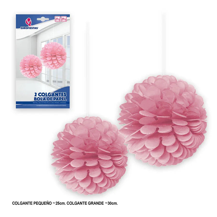 BOLAS PAPEL *2* ROSA - yupiparty