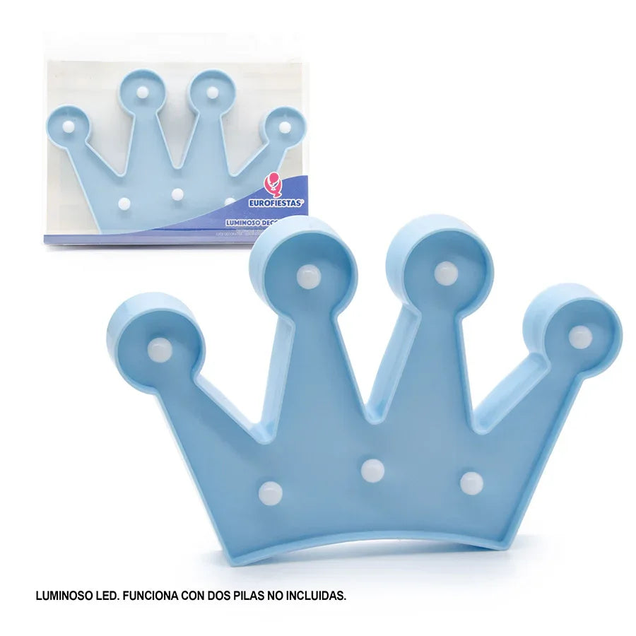 FIGURA LED CORONA CELESTE - yupiparty