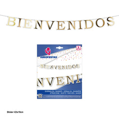 GUIRNALDA BIENVENIDOS LETRAS ORO MET - yupiparty