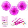 COLGANTE ABANICO FUCSIA*3-20cm - yupiparty