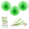 COLGANTE ABANICO VERDE*3-20cm - yupiparty