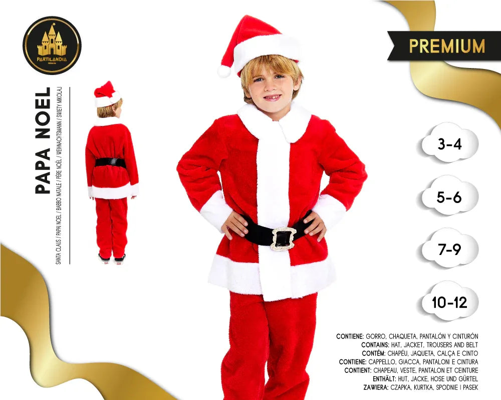 Disfraz de Papá Noel Infantil 7-9 Años - Traje Navidad Completo - yupiparty