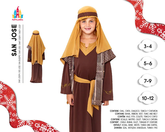 Disfraz de San José Infantil 3-4 Años - Traje Belén Navidad Completo - yupiparty