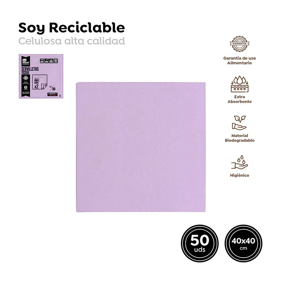 Servilleta Punta Punta Lavanda 40x40Cm - yupiparty