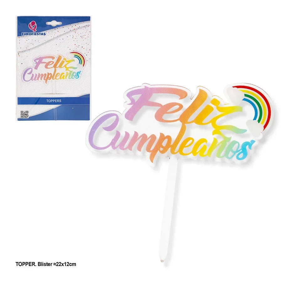 TOPPER F.CUMPLEAÑOS ARCO IRIS - yupiparty