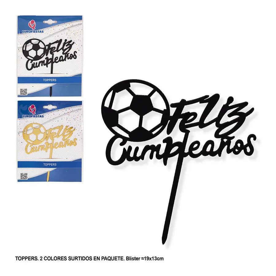 TOPPER FELIZ CUMPLEAÑOS BALON ORO PQ.12 - yupiparty