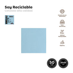 SERVILLETA PUNTA PUNTA AZUL PASTEL 25X25 - yupiparty