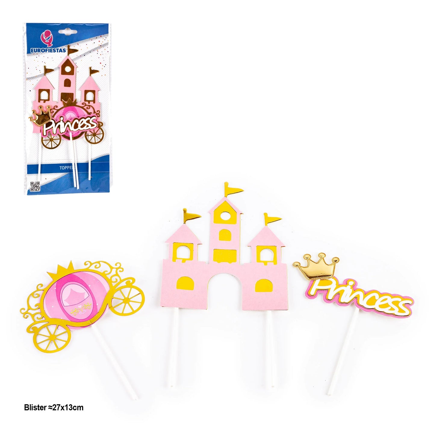 TOPPER CASTILLO-CARROZA-PRINCESS 3PCS - yupiparty