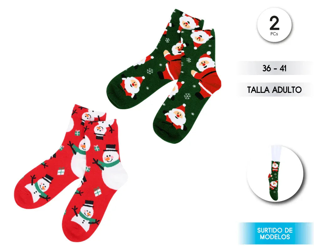 CALCETINES NAVIDENOS 3 ADULTO T36-41 - yupiparty