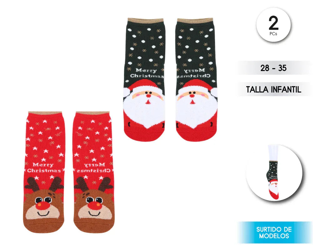 Calcetines Navideños Infantiles Pack 10 Talla 28-35 - Diseños Festivos - yupiparty