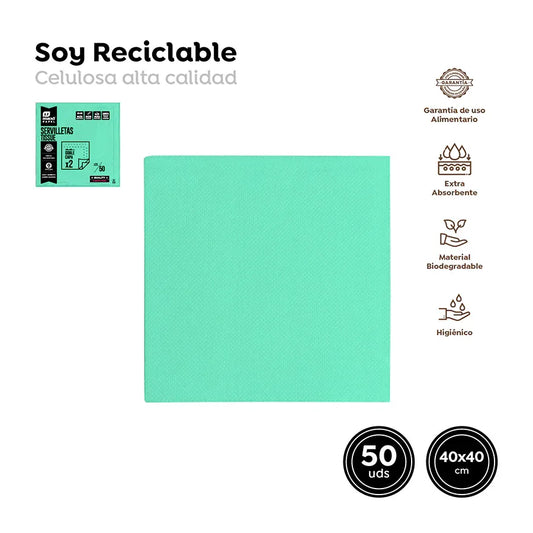 Servilleta Punta Punta Mint 40x40Cm Pape - yupiparty