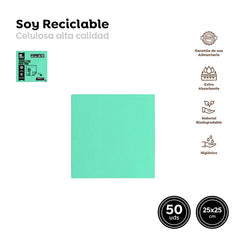 SERVILLETA PUNTA PUNTA MINT 25X25CM PAPE - yupiparty