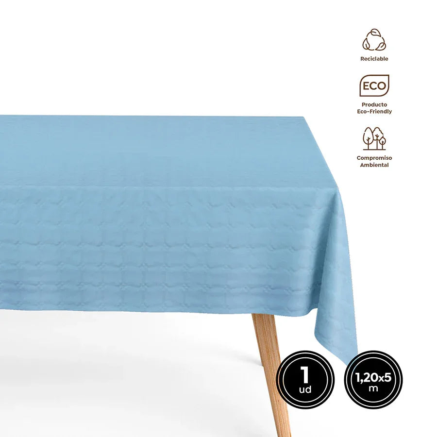 MANTEL ROLLO BIOD. AZUL PASTEL 1,2X5M - yupiparty